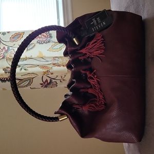 Burgundy /Purple Steven by Steve  Madden Purse with Suede Tassels